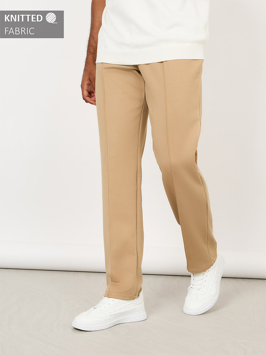Front Pintuck Knit Trousers For Men at Saudi | Styli