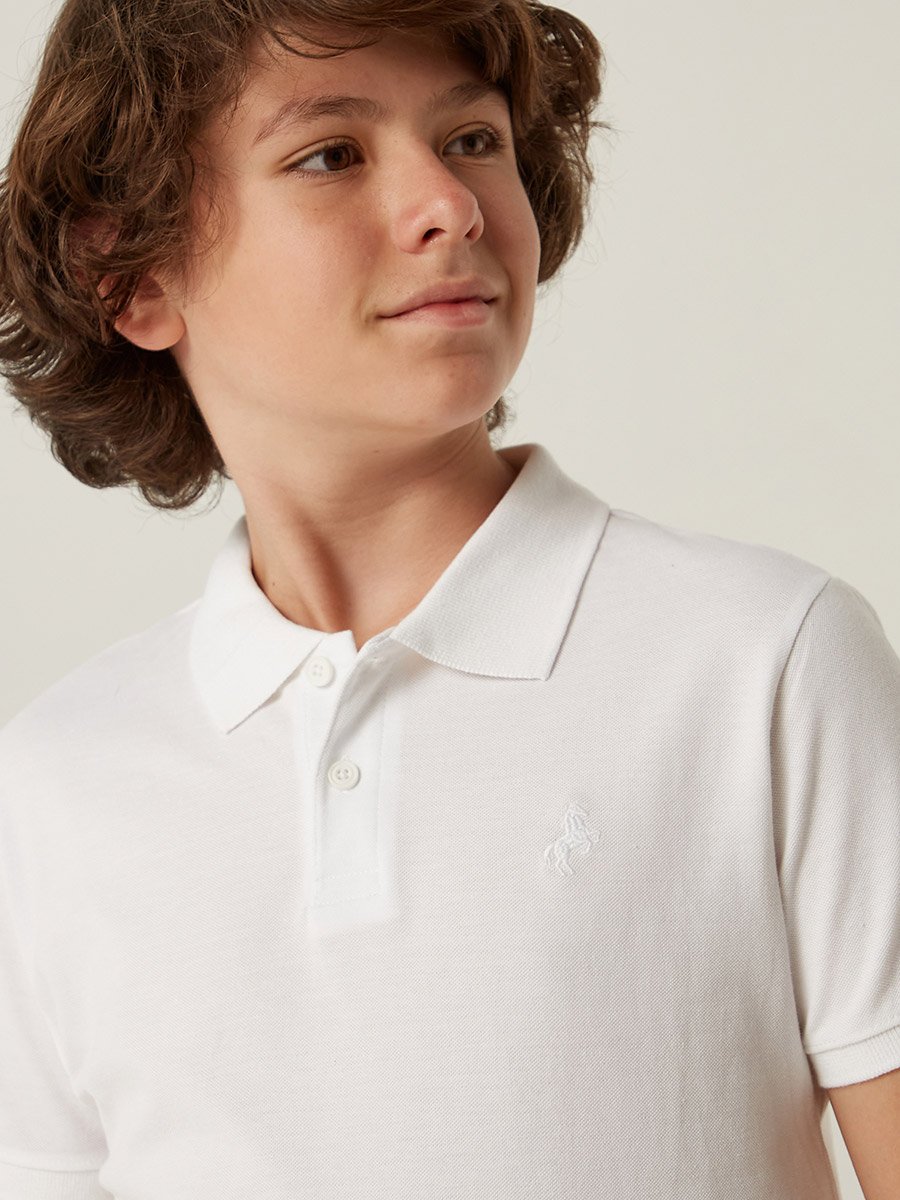 Logo Detail Pique Polo T-shirt