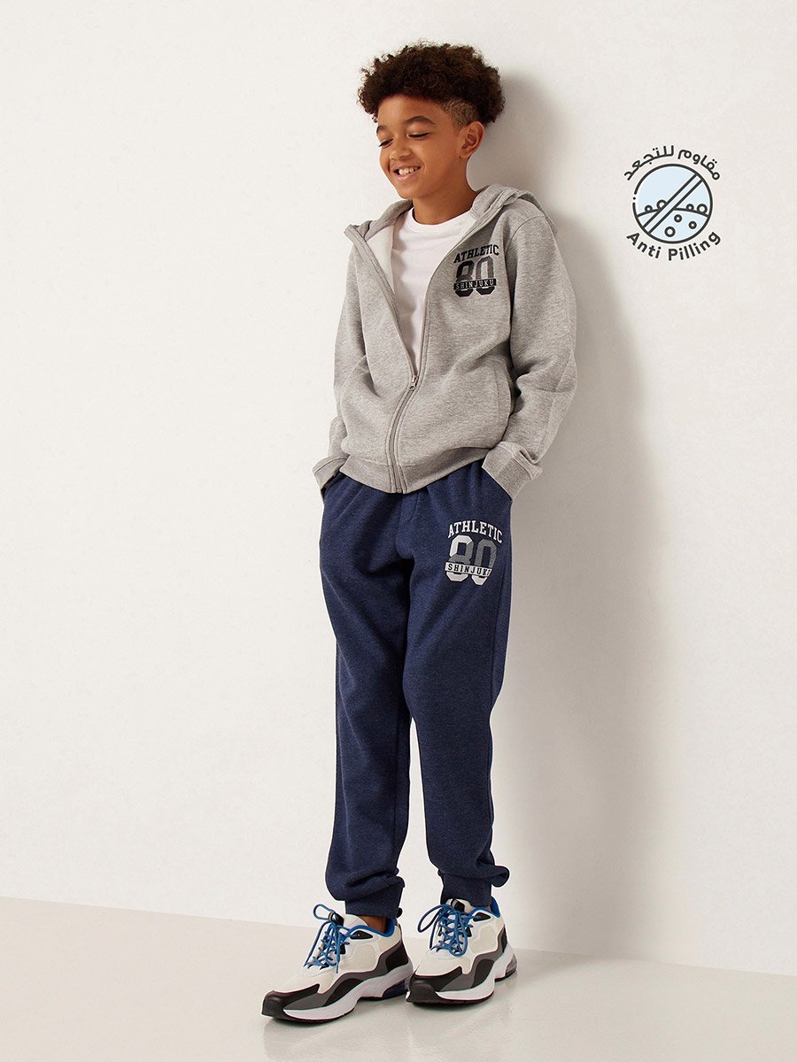  Varsity Print Knit Jogger with Drawstring Waistband