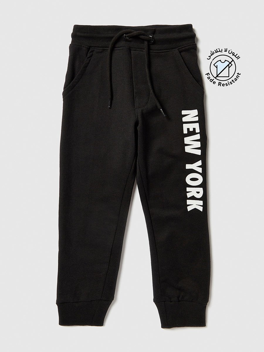 New York Print Knit Jogger with Drawstring Waistband