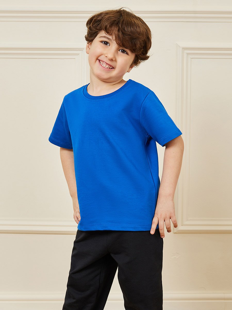 Solid Round Neck T-Shirt and Jogger Set