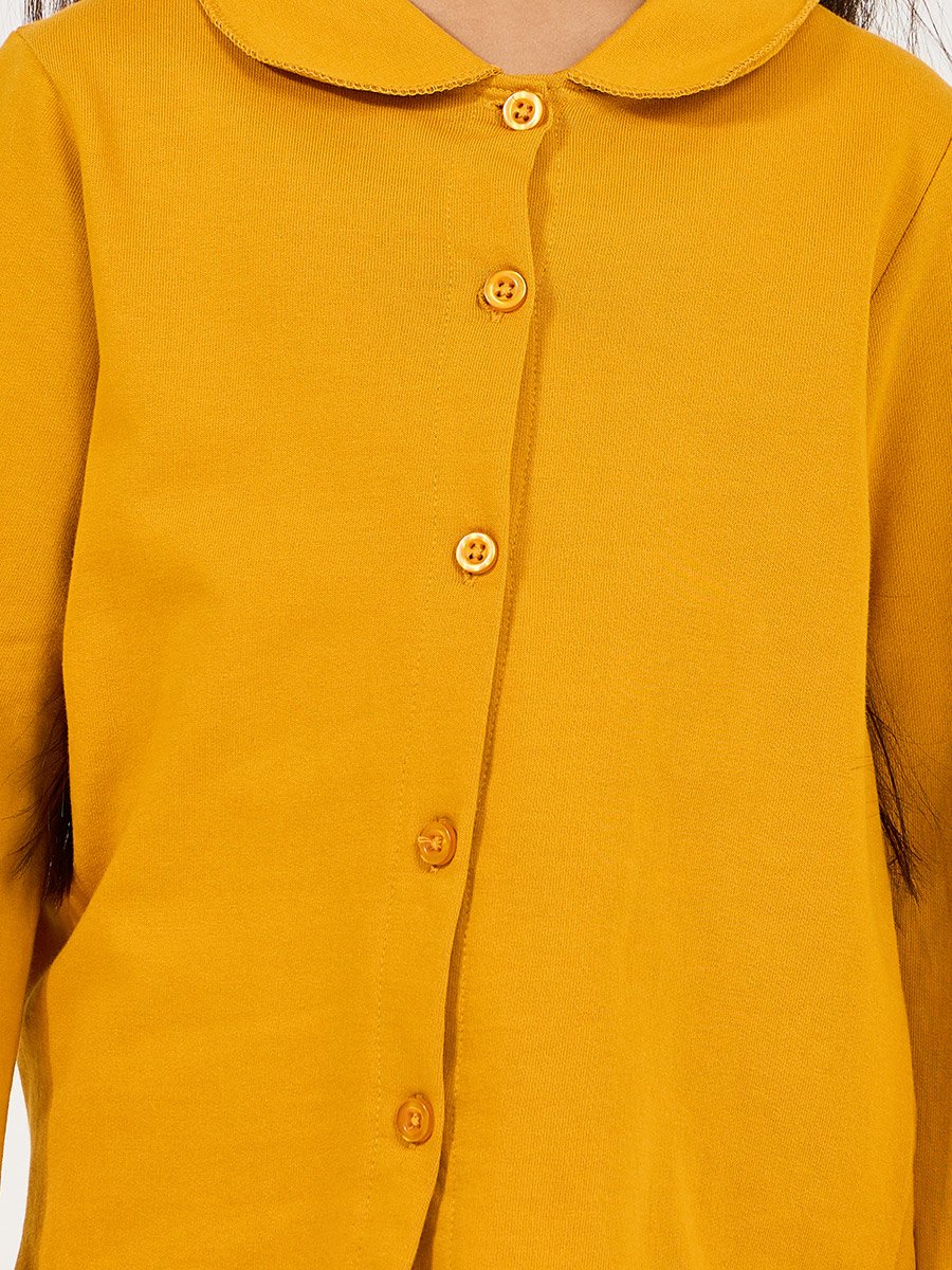 Collared Button Down Shirt and Pyjama Set