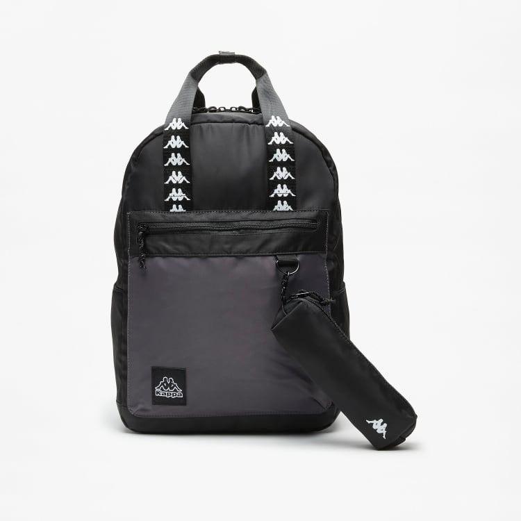 Set of 2- Logo Print Backpack and Pencil Case Set