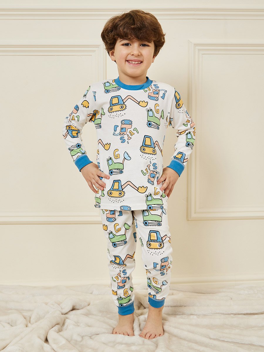 Graphic Printed T-Shirt and Pyjama Set