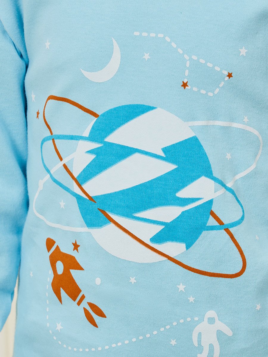Graphic Print T-Shirt and Pyjama Set