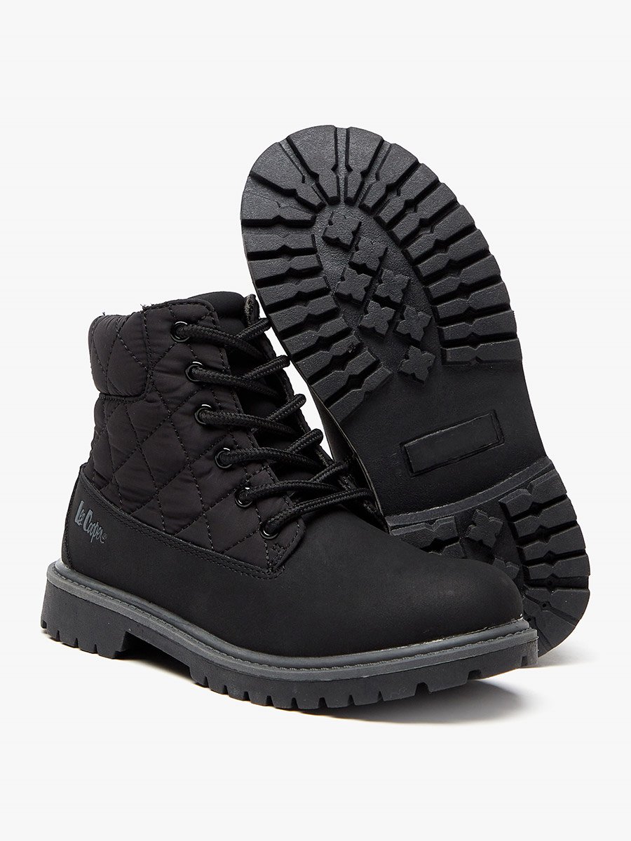 Textured High Cut Boots with Zip Closure