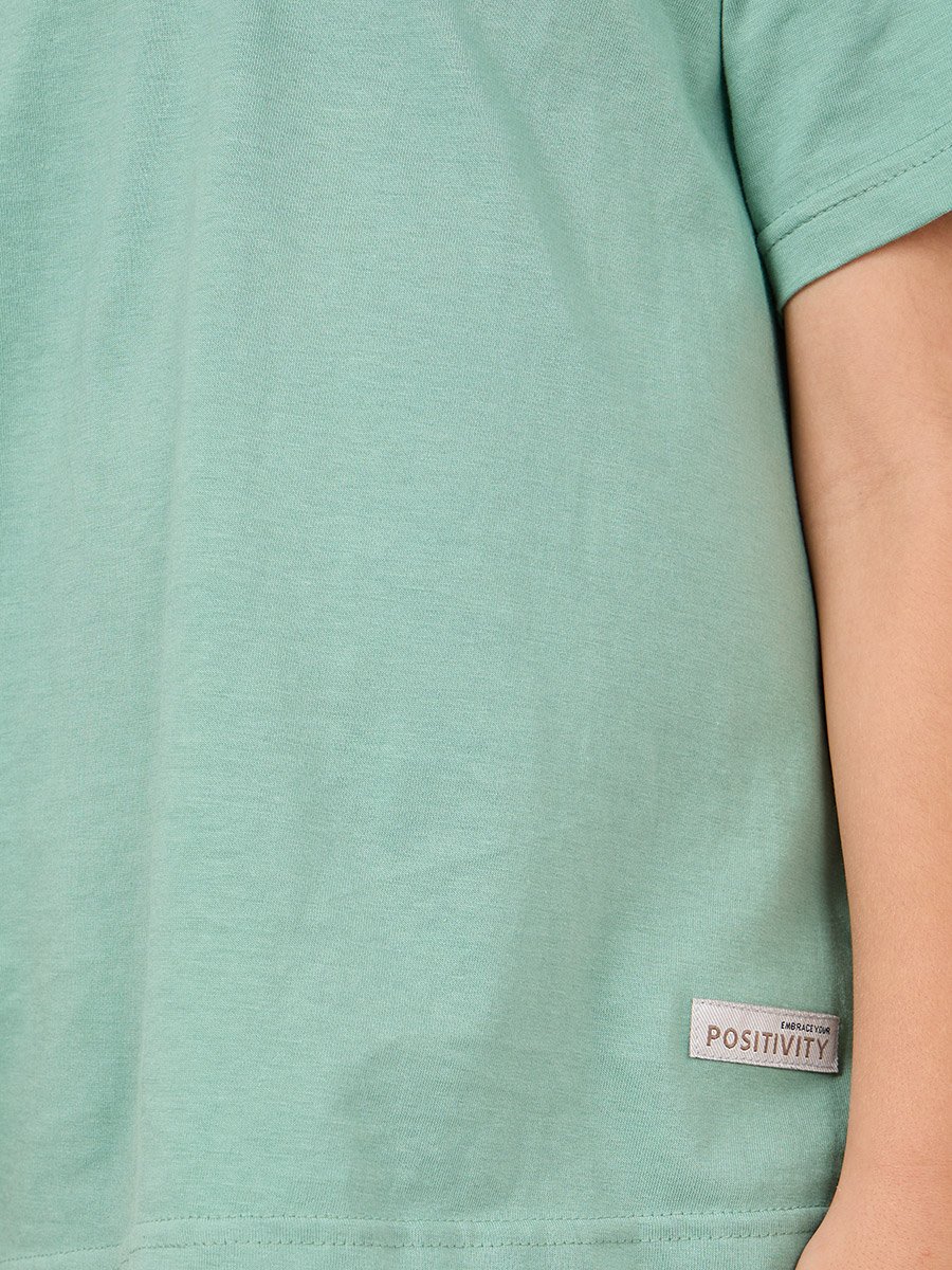 Solid Round Neck T-Shirt and Shorts Set