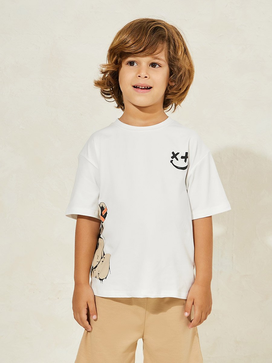Bear Graphic Print T-Shirt and Shorts Set