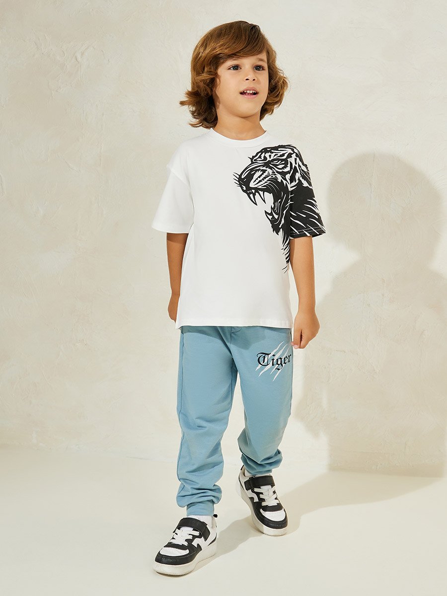 Tiger Graphic Print T-Shirt and Joggers Set