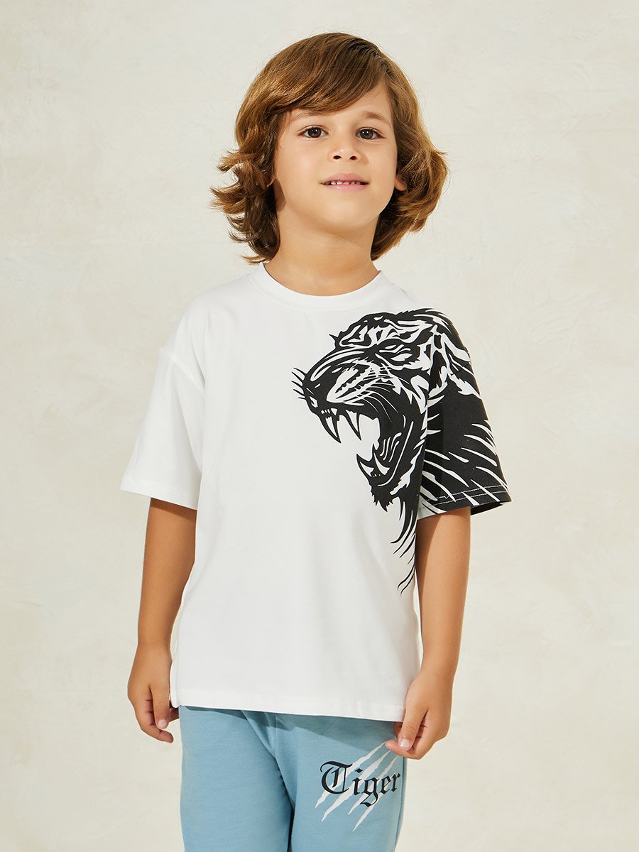 Tiger Graphic Print T-Shirt and Joggers Set