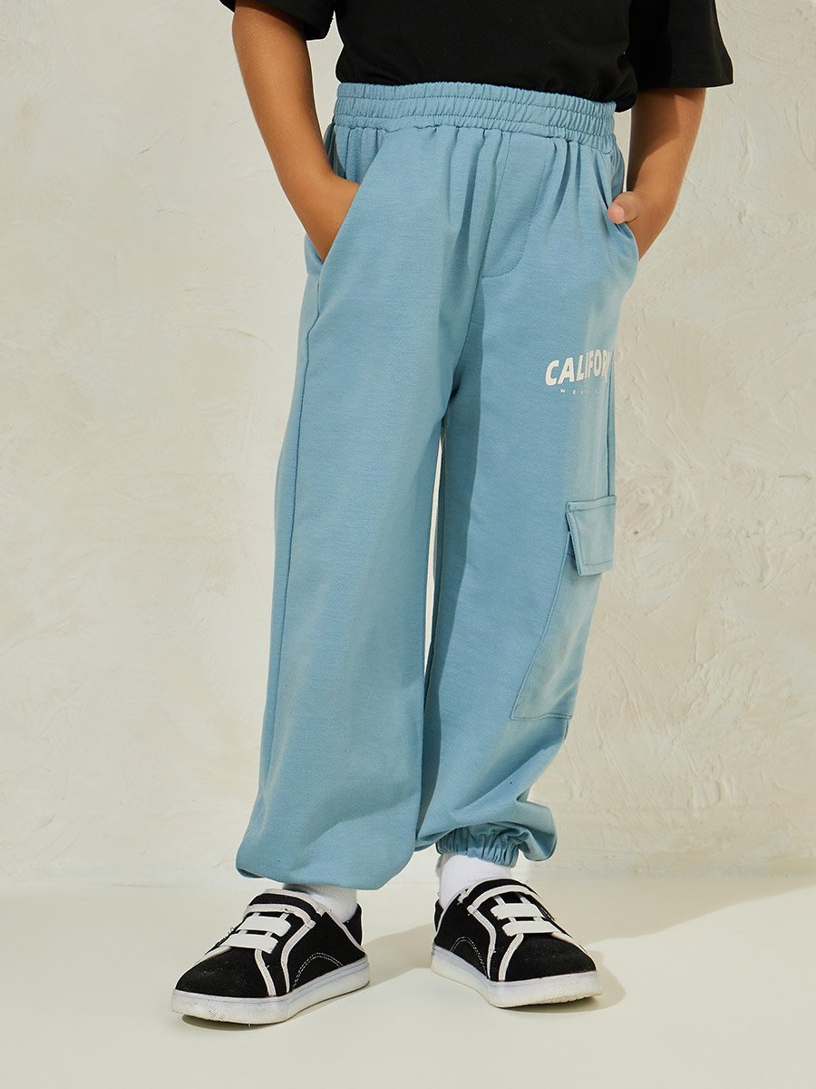 Letter Print T-Shirt and Cargo Joggers Set