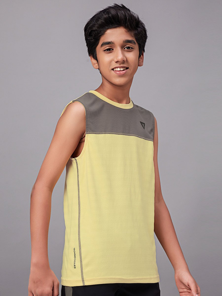 Color Block Crew Neck Sleeveless T-Shirt