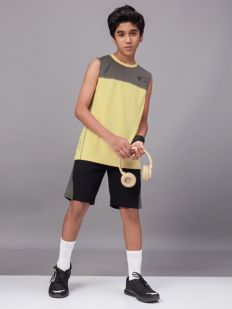 Color Block Crew Neck Sleeveless T-Shirt