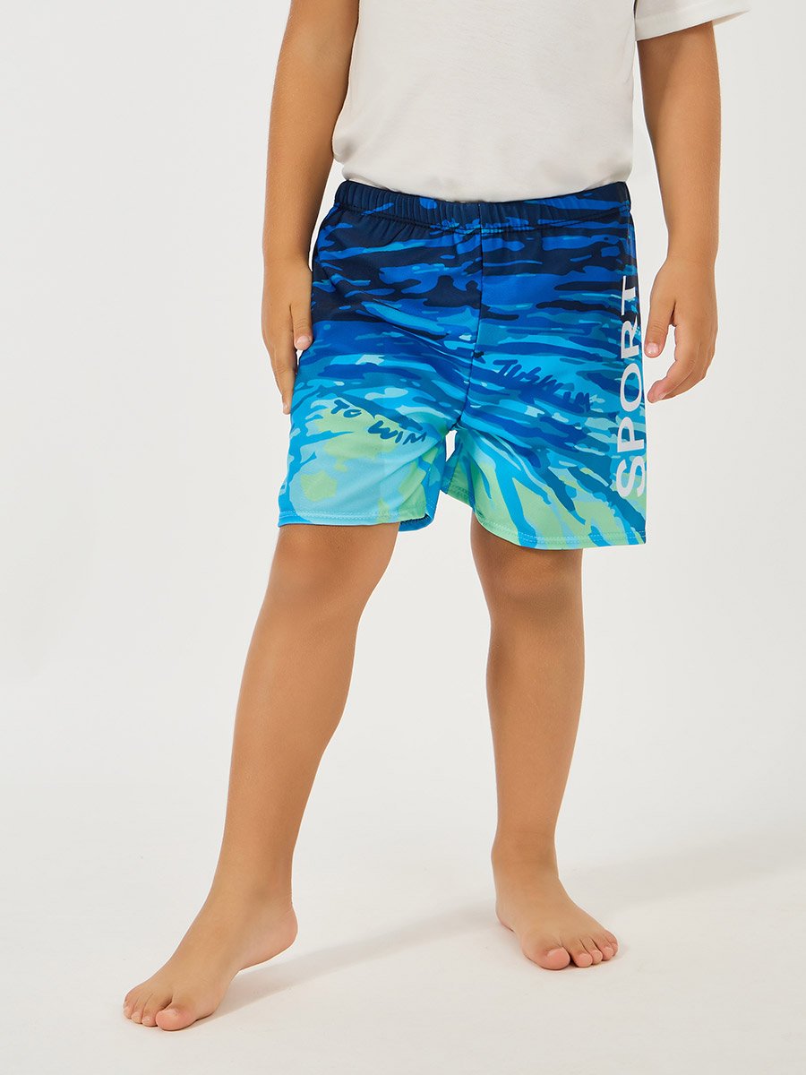 Ocean Print Swimming Trunks 