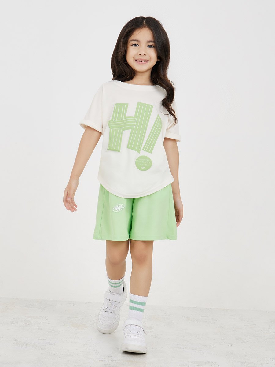 Converged Fold Sticker Patch T-Shirt and Short Set 