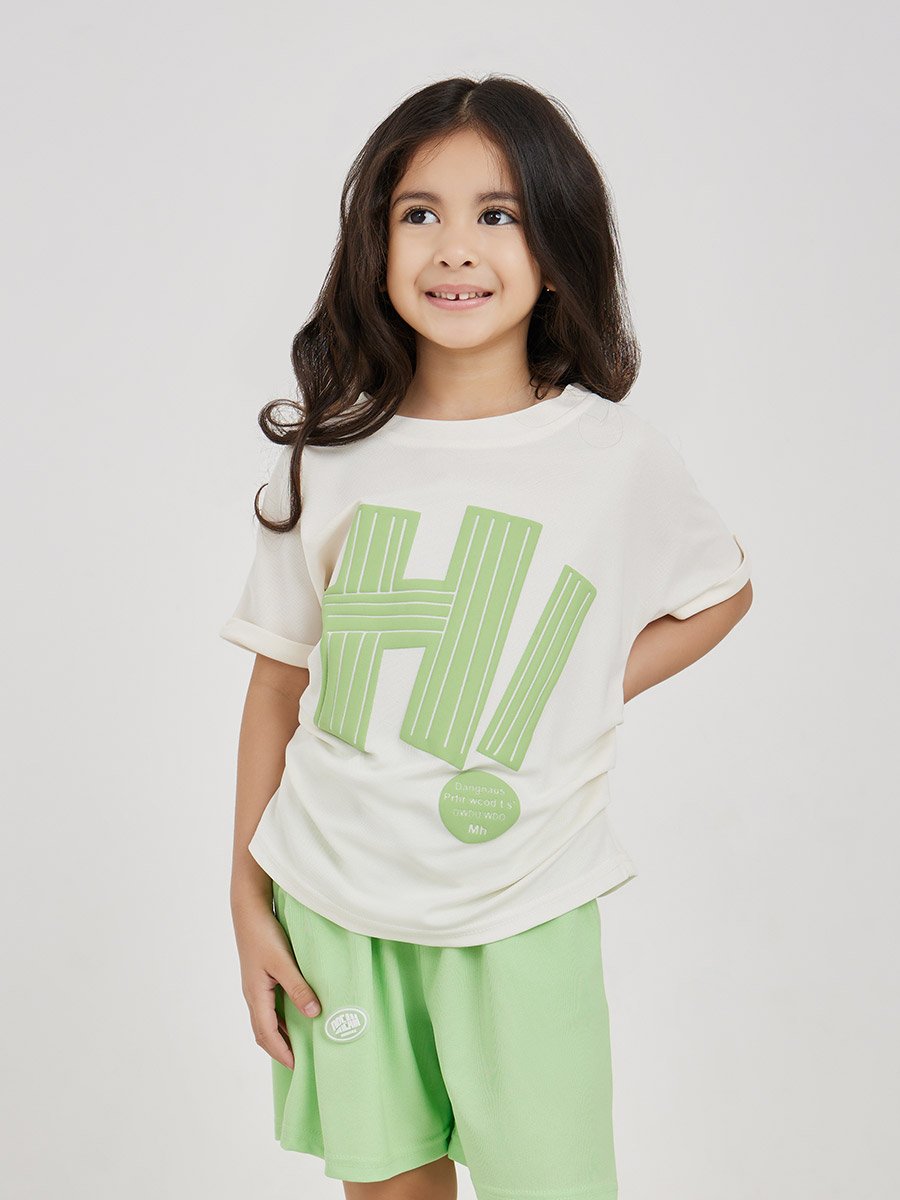  Converged Fold Sticker Patch T-Shirt and Short Set 