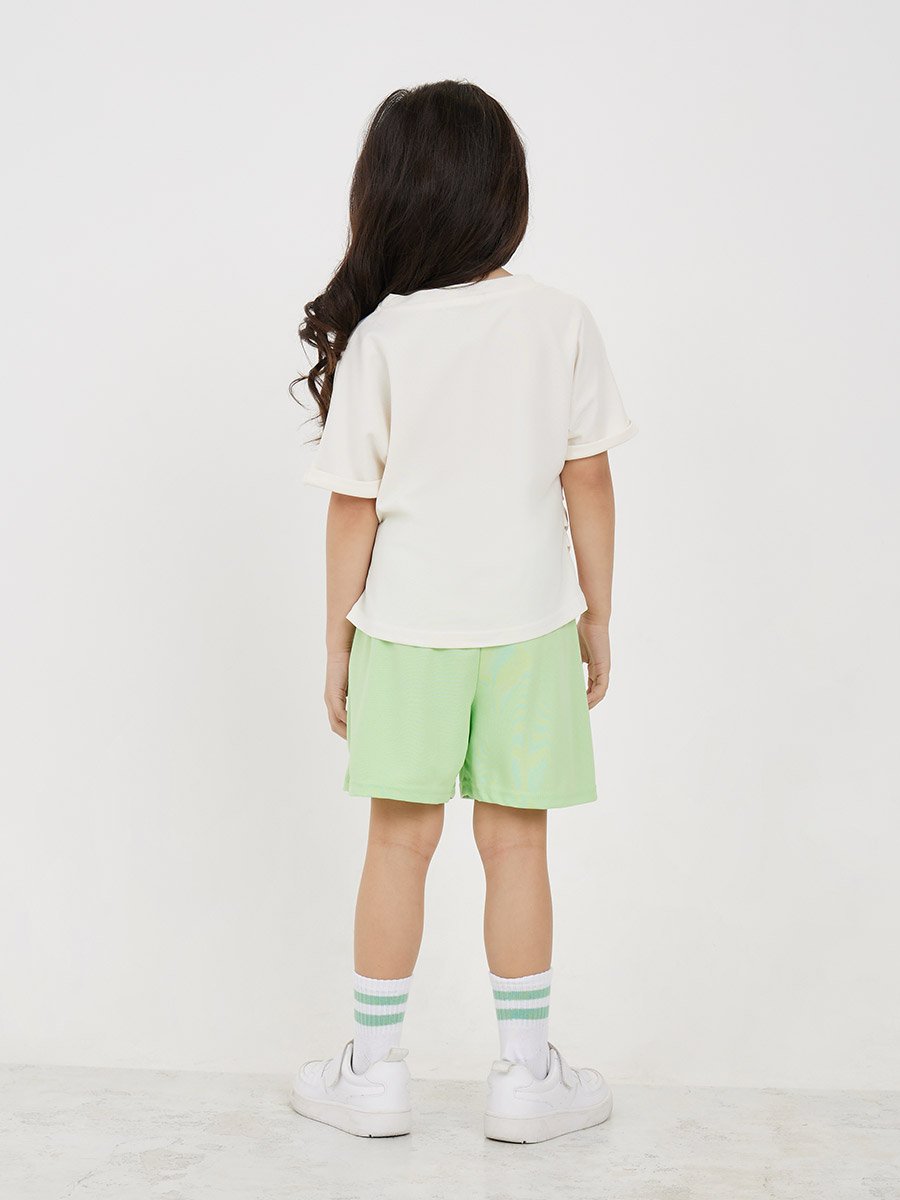  Converged Fold Sticker Patch T-Shirt and Short Set 