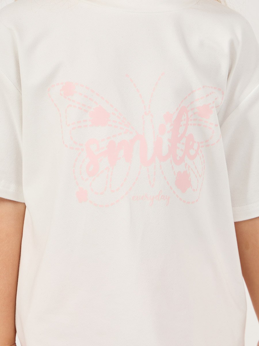 Butterfly Print Oversized T-Shirt and Cargo Pants Set