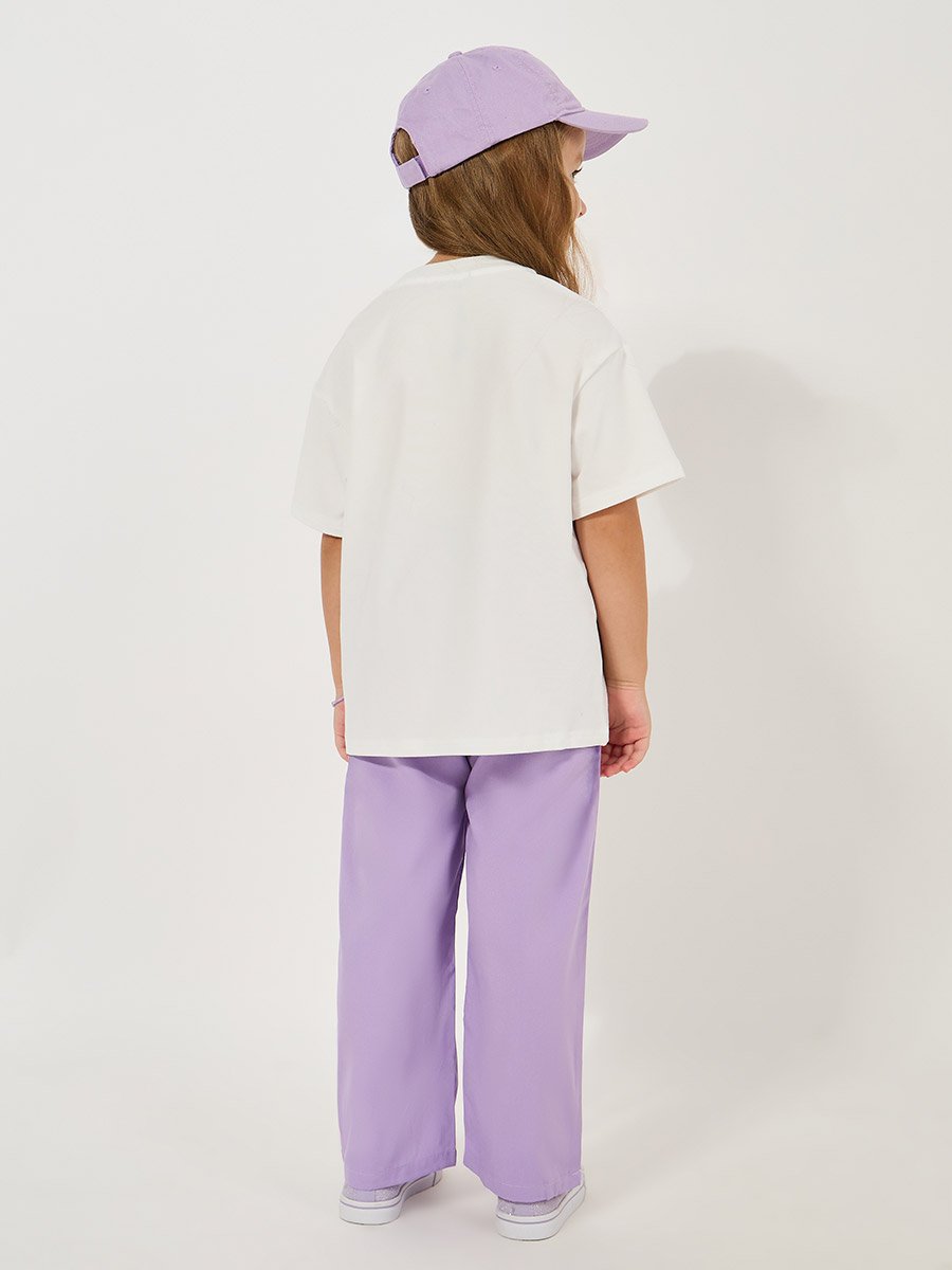 Graphic Print Oversized T-Shirt and Solid Pants Set