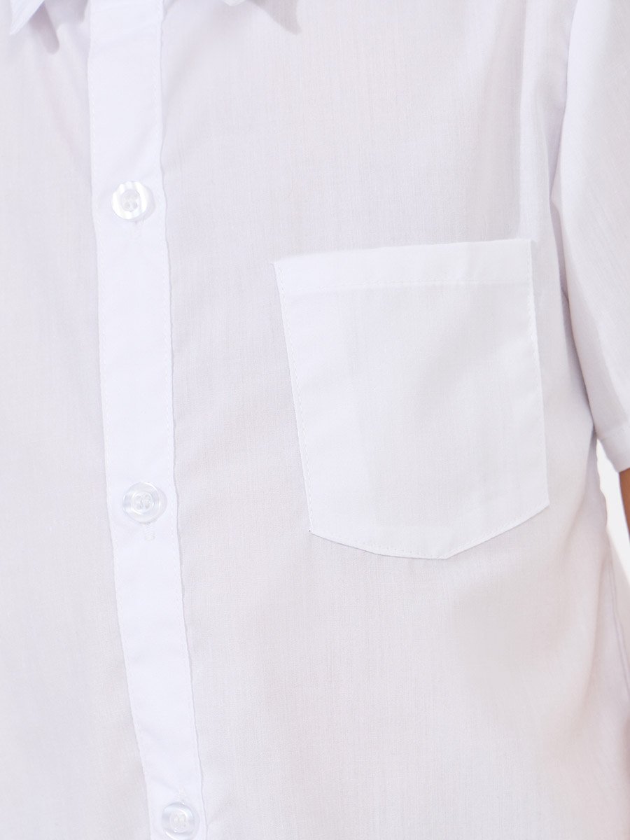 Solid Front Pocket Short Sleeves Shirt