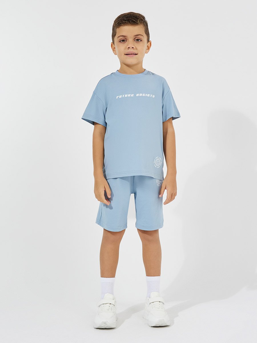 Back Graphic Print Oversized T-Shirt and Shorts Set