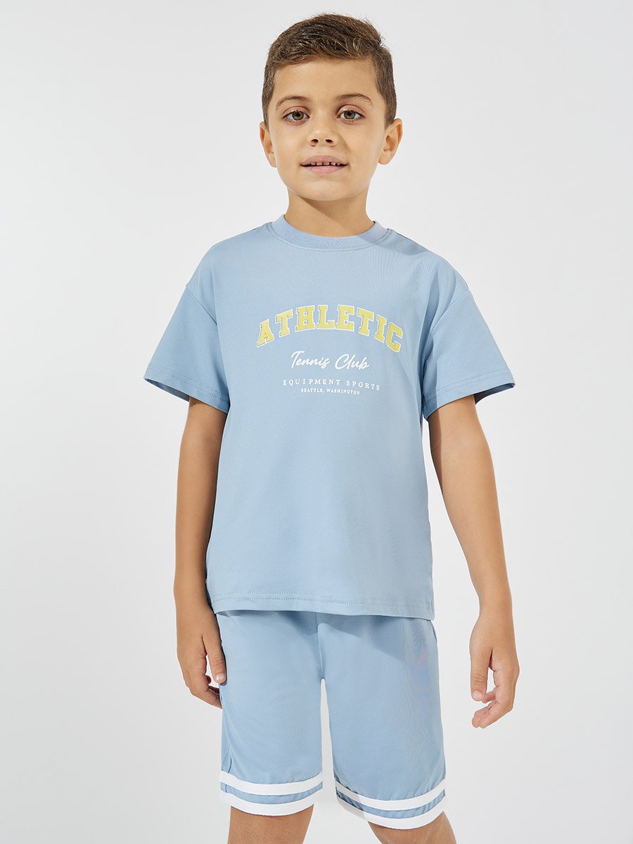 Slogan Print Oversized T-Shirt and Shorts Set
