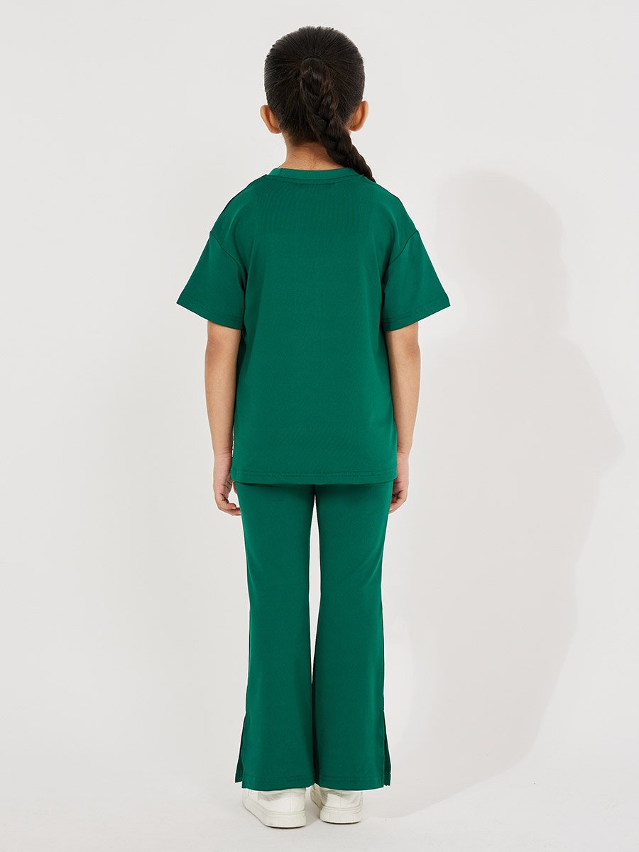Oversized Drop Shoulder T-Shirt and Flared Leggings Set