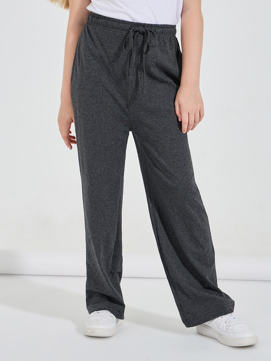 Basic Wide Leg Pants with Drawstring