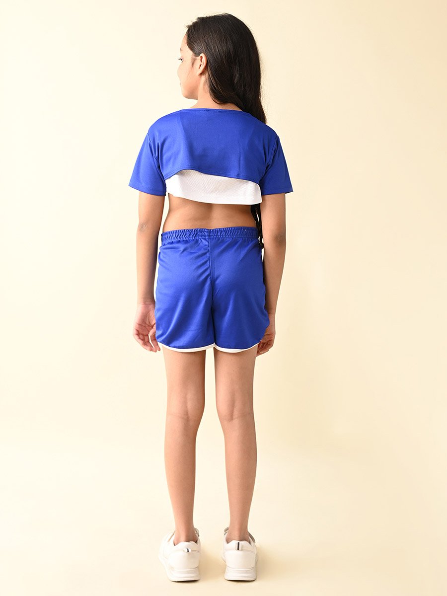 2in1 Style Printed Crop Top and Shorts Set