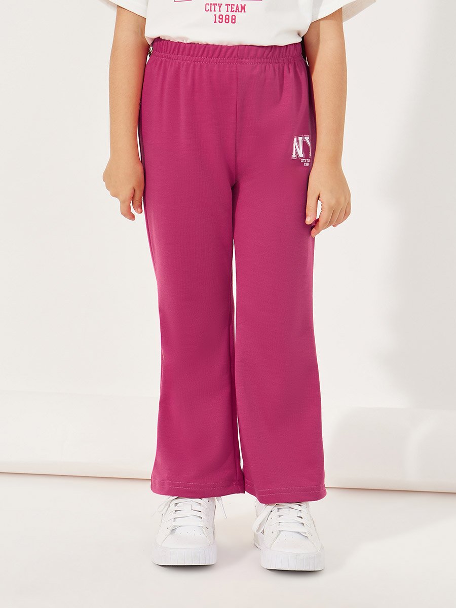 Oversized Logo Print T-Shirt and Flared Joggers Co-Ords Set