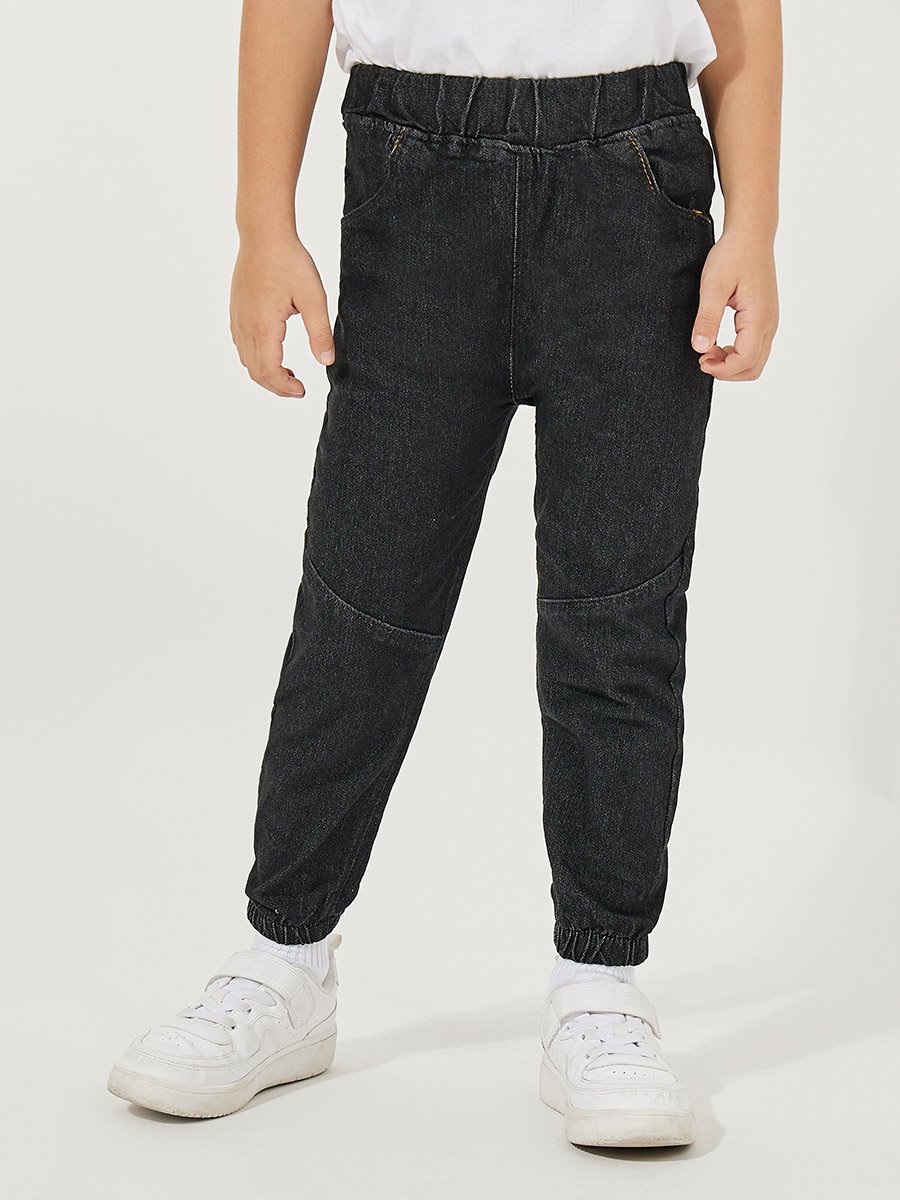 Cut and Sew Panel Slim Fit Jeans