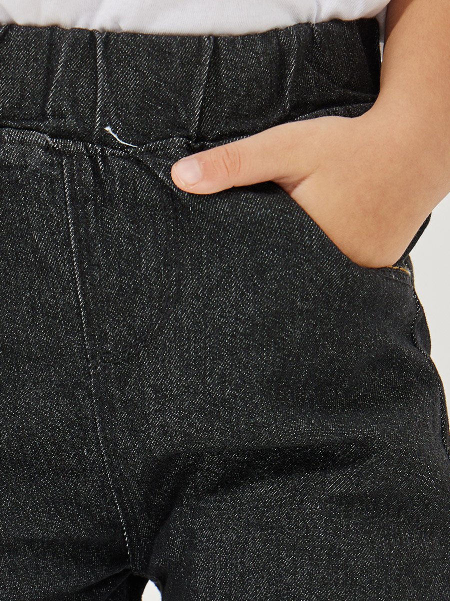 Cut and Sew Panel Slim Fit Jeans