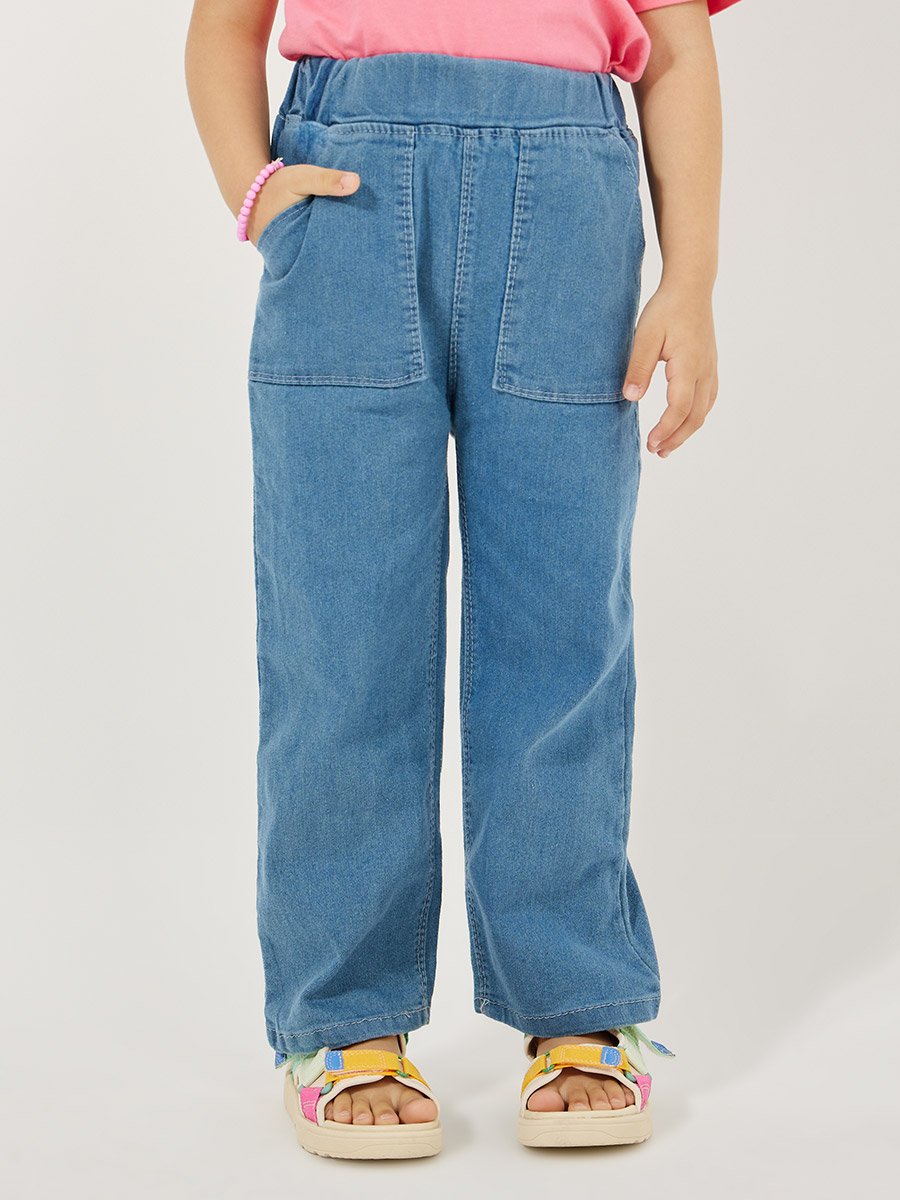 Wide Leg Square Pocket Jeans