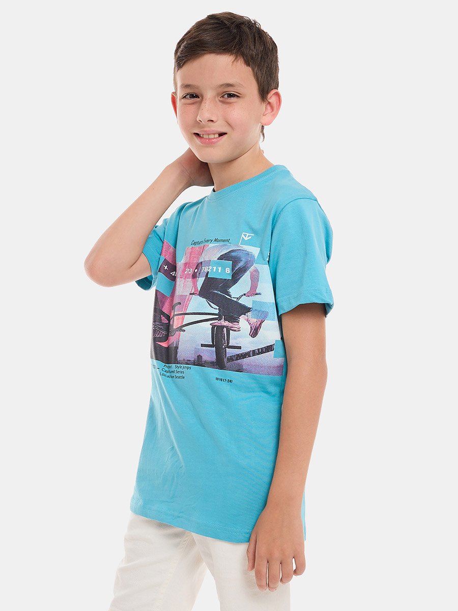 Front Graphic Print Round Neck T-Shirt