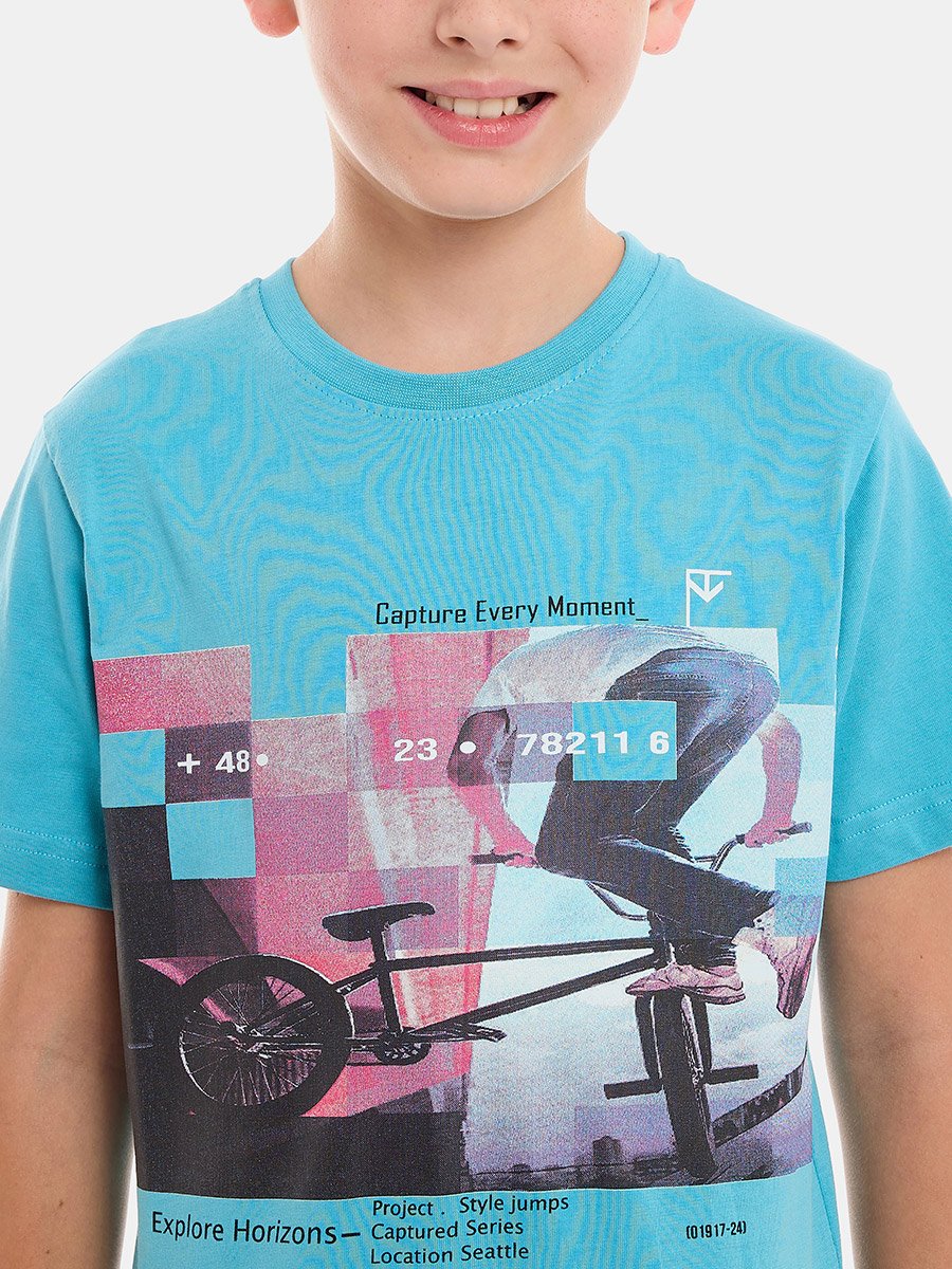 Front Graphic Print Round Neck T-Shirt