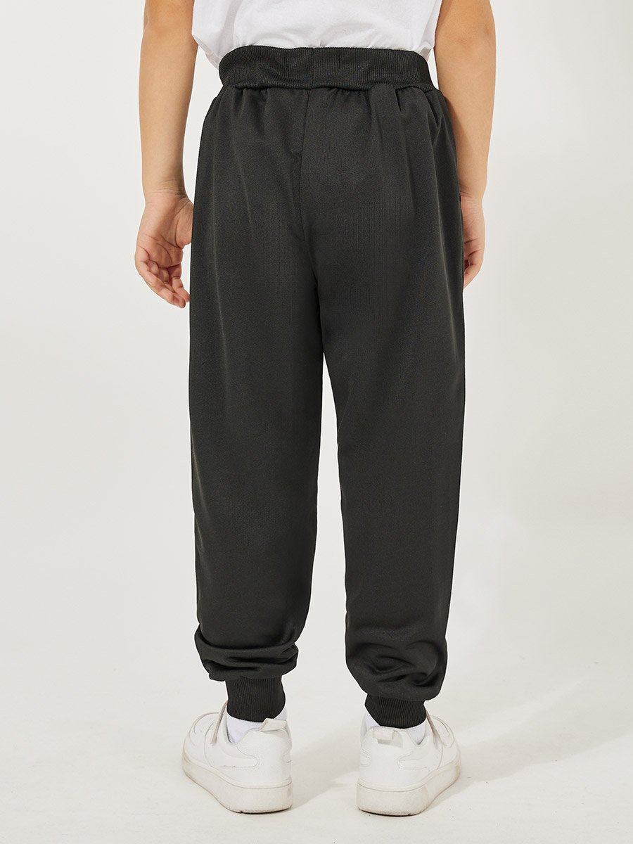 Letter Print Slant Pocket Cotton Joggers