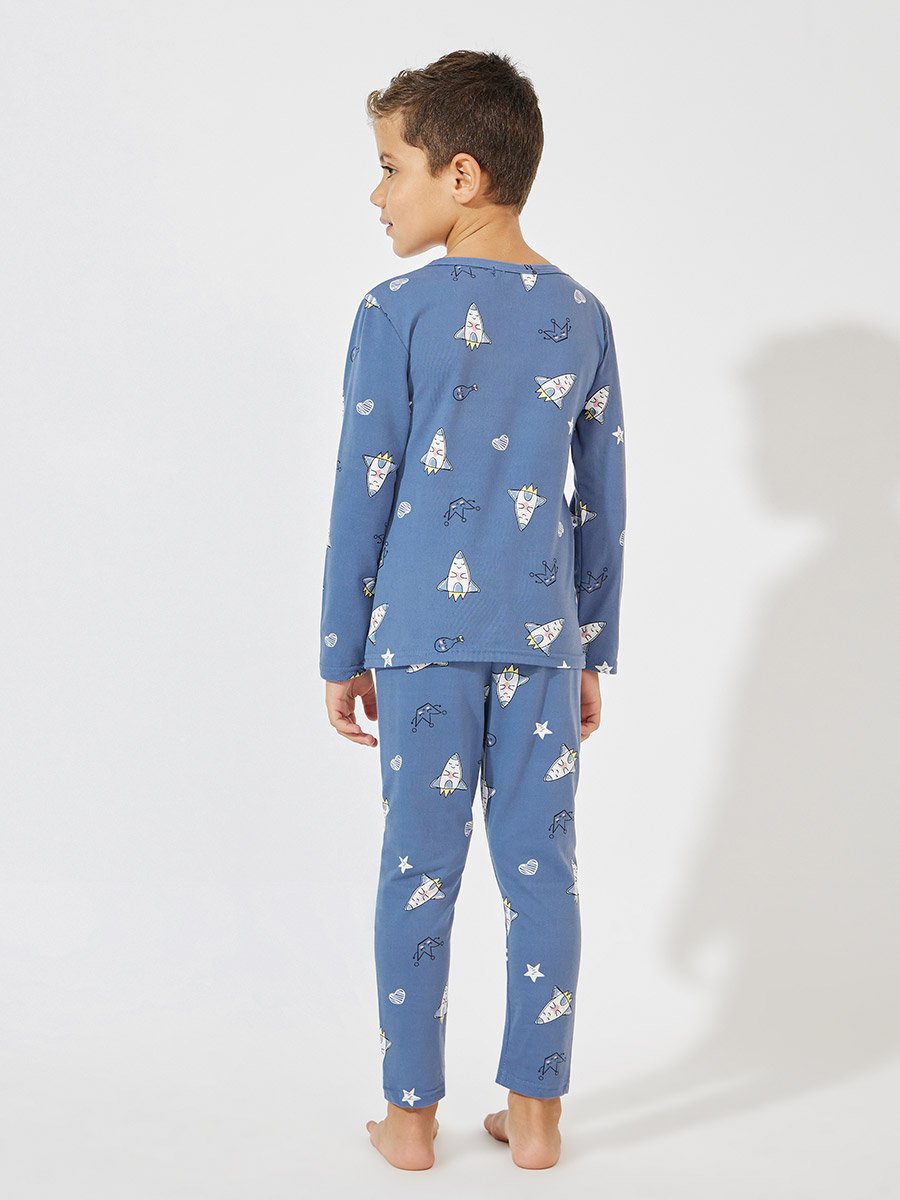 Cartoon Printed Cotton T-Shirt and Pyjama Set
