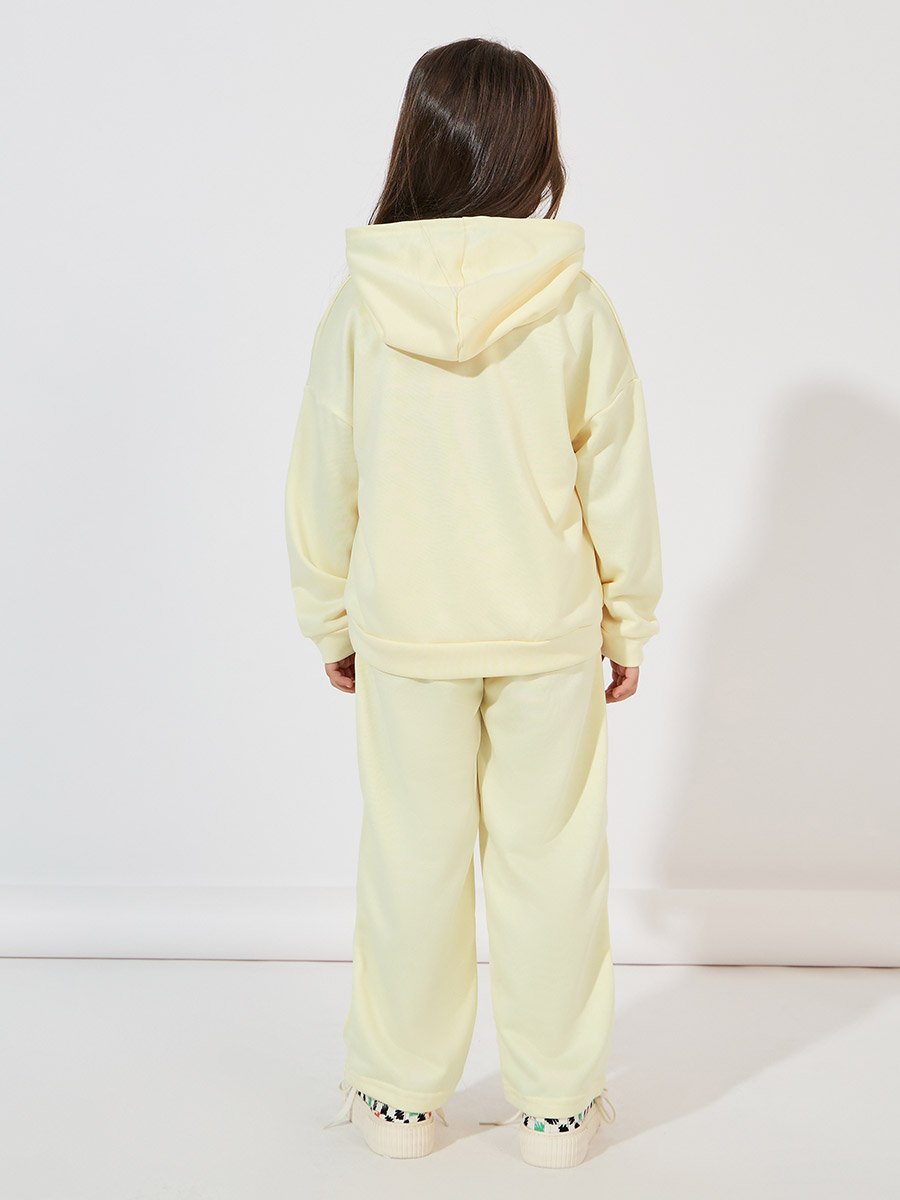 Slogan Print Dropped Shoulder Hooded and Jogger Set