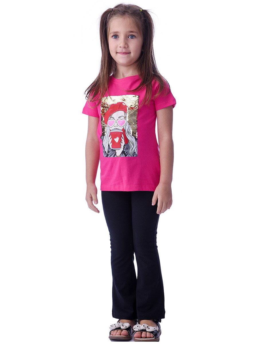 Sequined Top and Flared Leggings Set