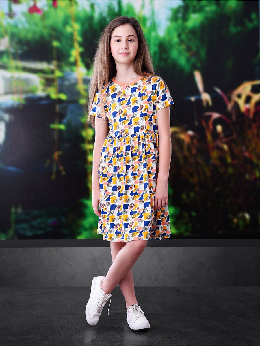 All Over Print Casual Dress For Kids at Bahrain | Styli
