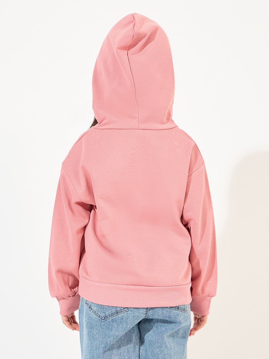 Solid Hoodie with Dropped Shoulder