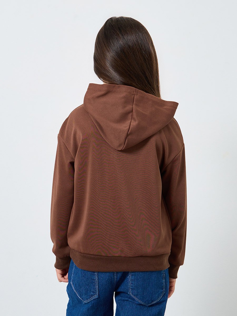 Solid Hoodie with Dropped Shoulder