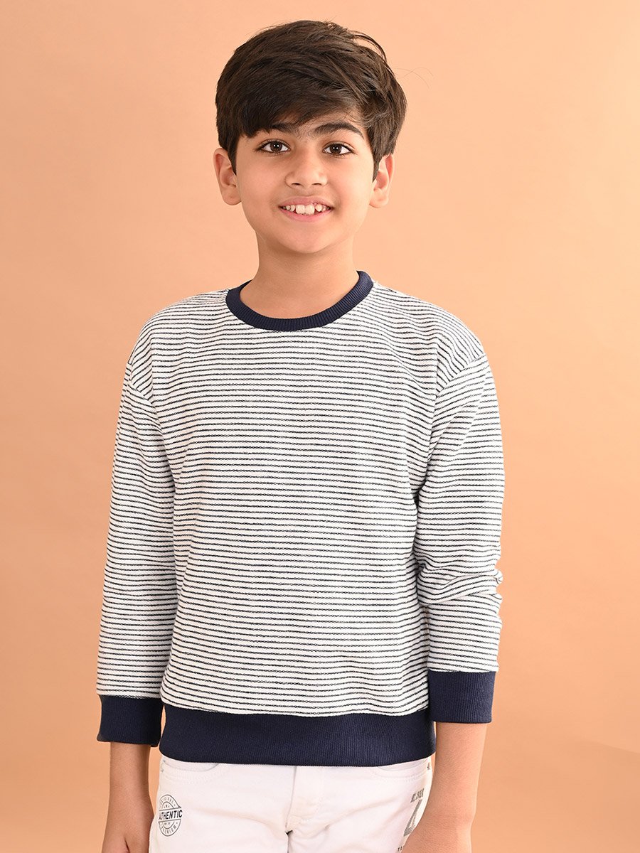 Striped Round Neck Sweatshirt