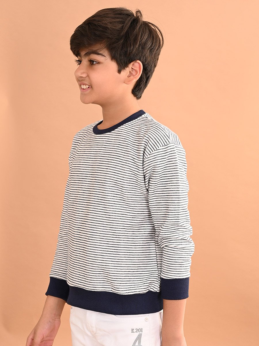 Striped Round Neck Sweatshirt