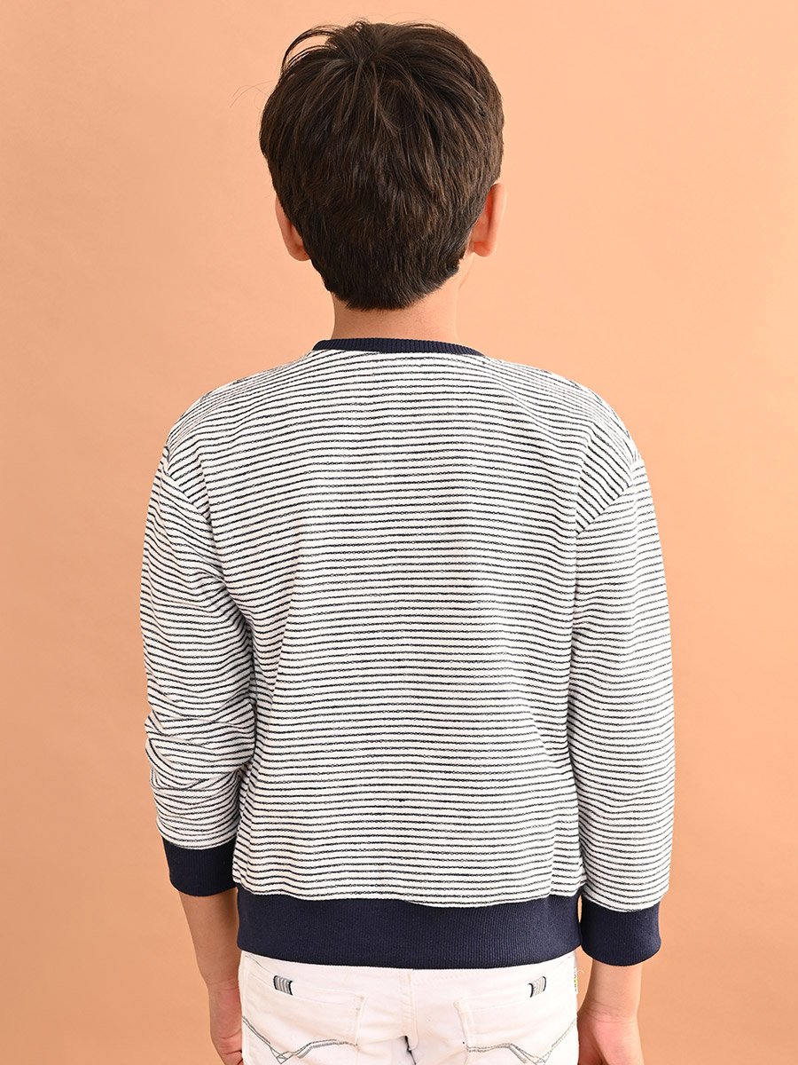 Striped Round Neck Sweatshirt