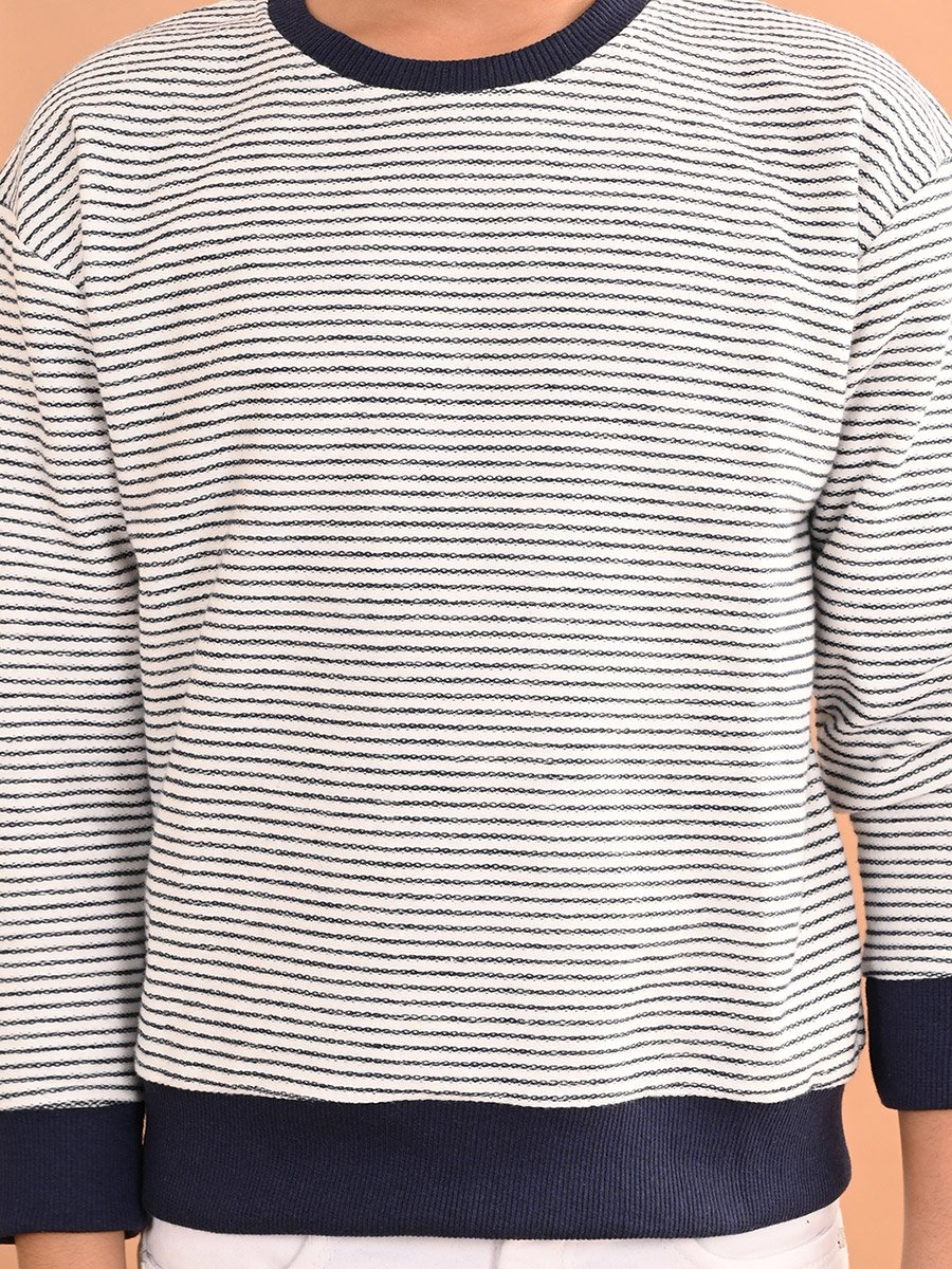 Striped Round Neck Sweatshirt