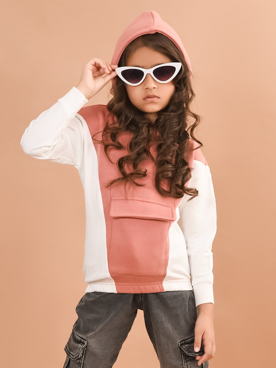 Color Block Flap Pocket Hoodie