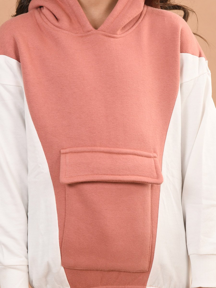 Color Block Flap Pocket Hoodie