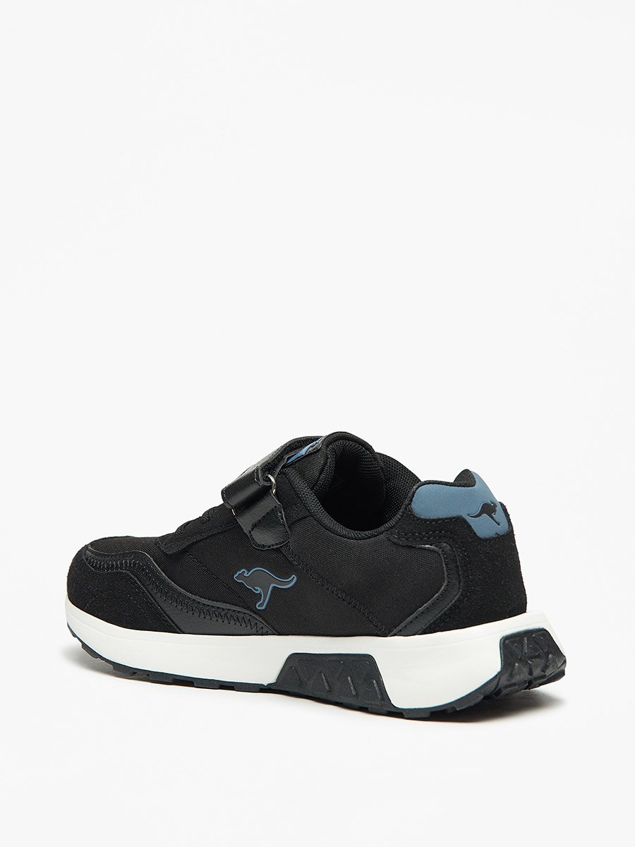 Logo Embossed Walking Shoes with Hook and Loop Closure