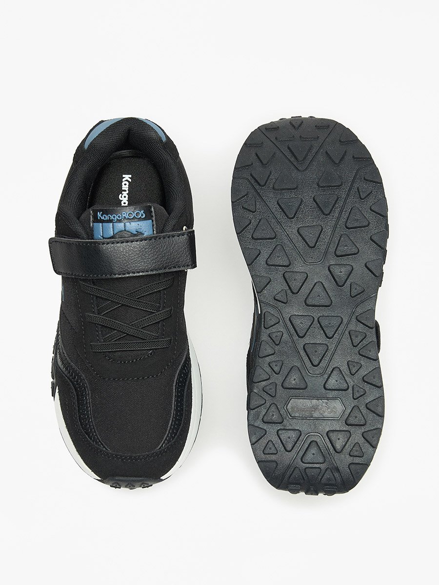 Logo Embossed Walking Shoes with Hook and Loop Closure